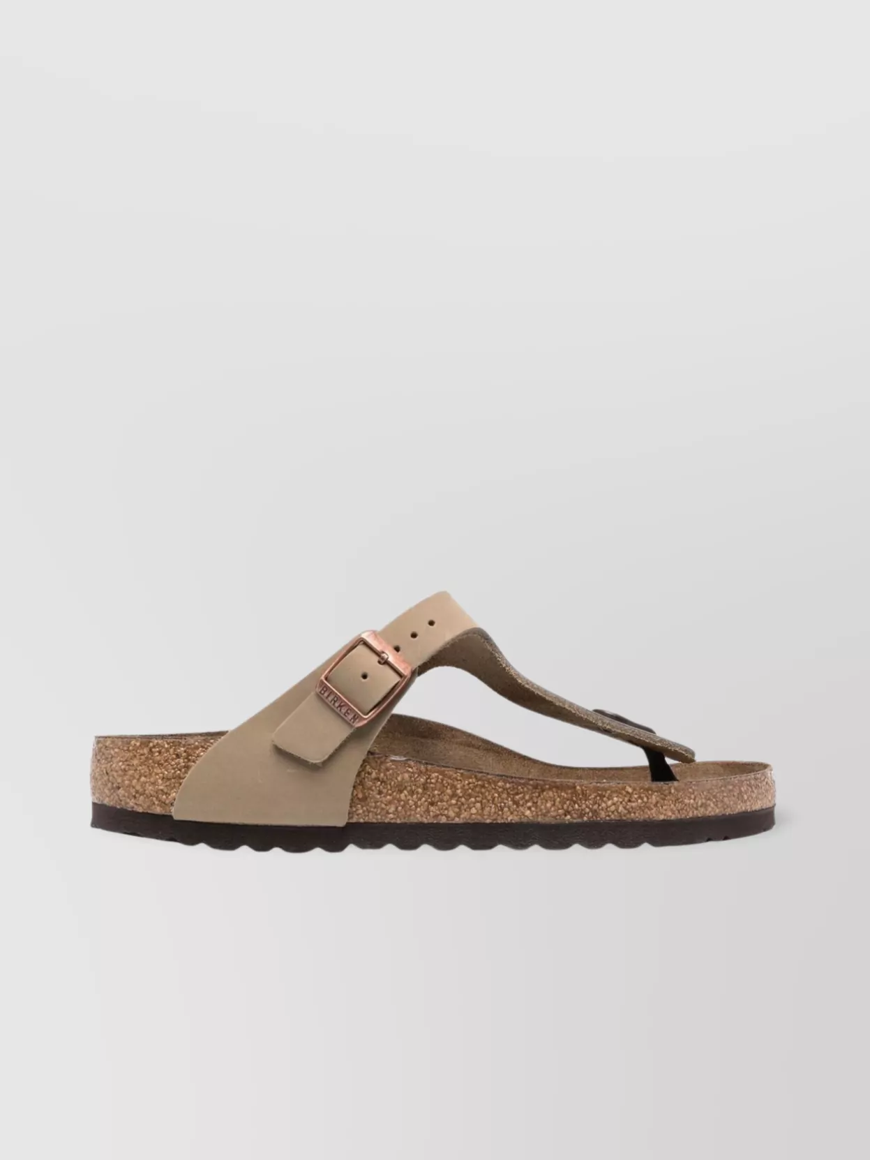 Birkenstock Leather Sandals With Buckle Detail And Flat Sole