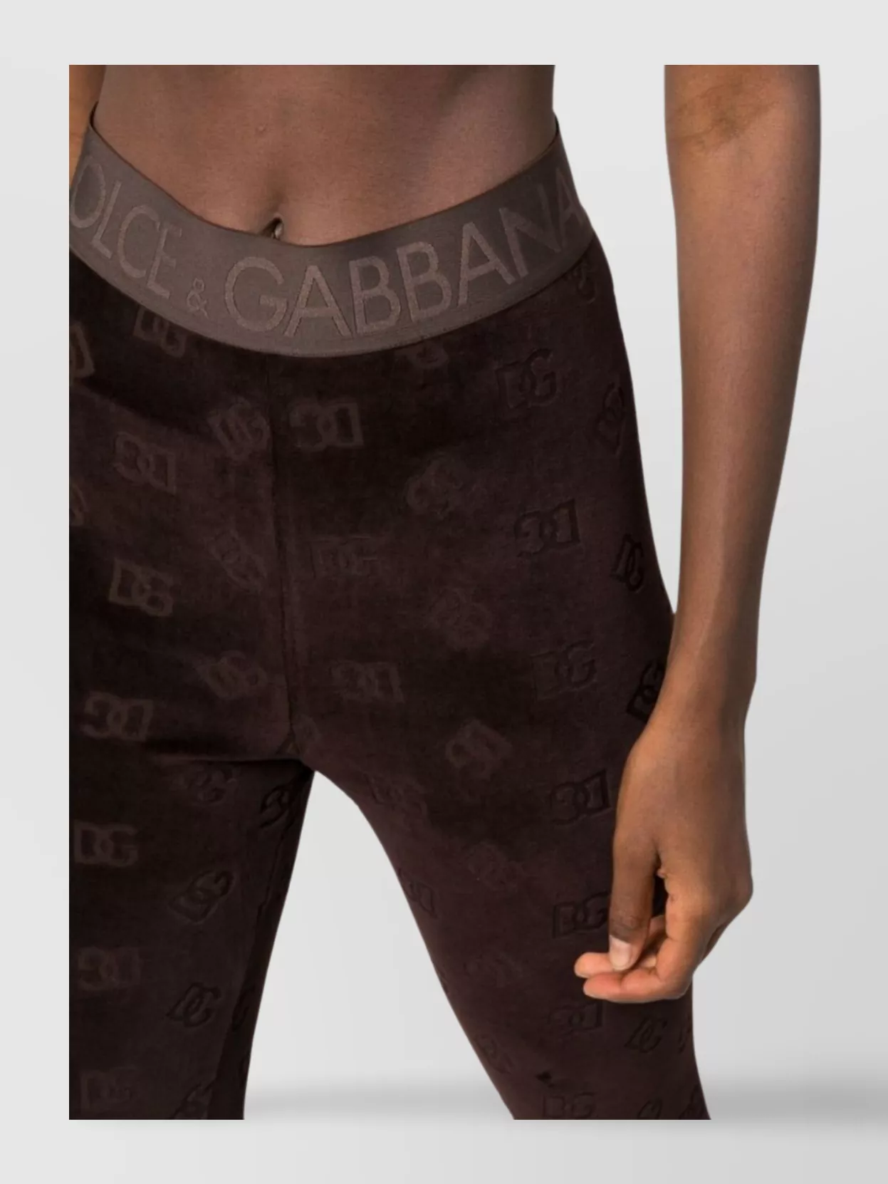 Dolce&Gabbana Logo Print Stretch Leggings With Elastic Waistband
