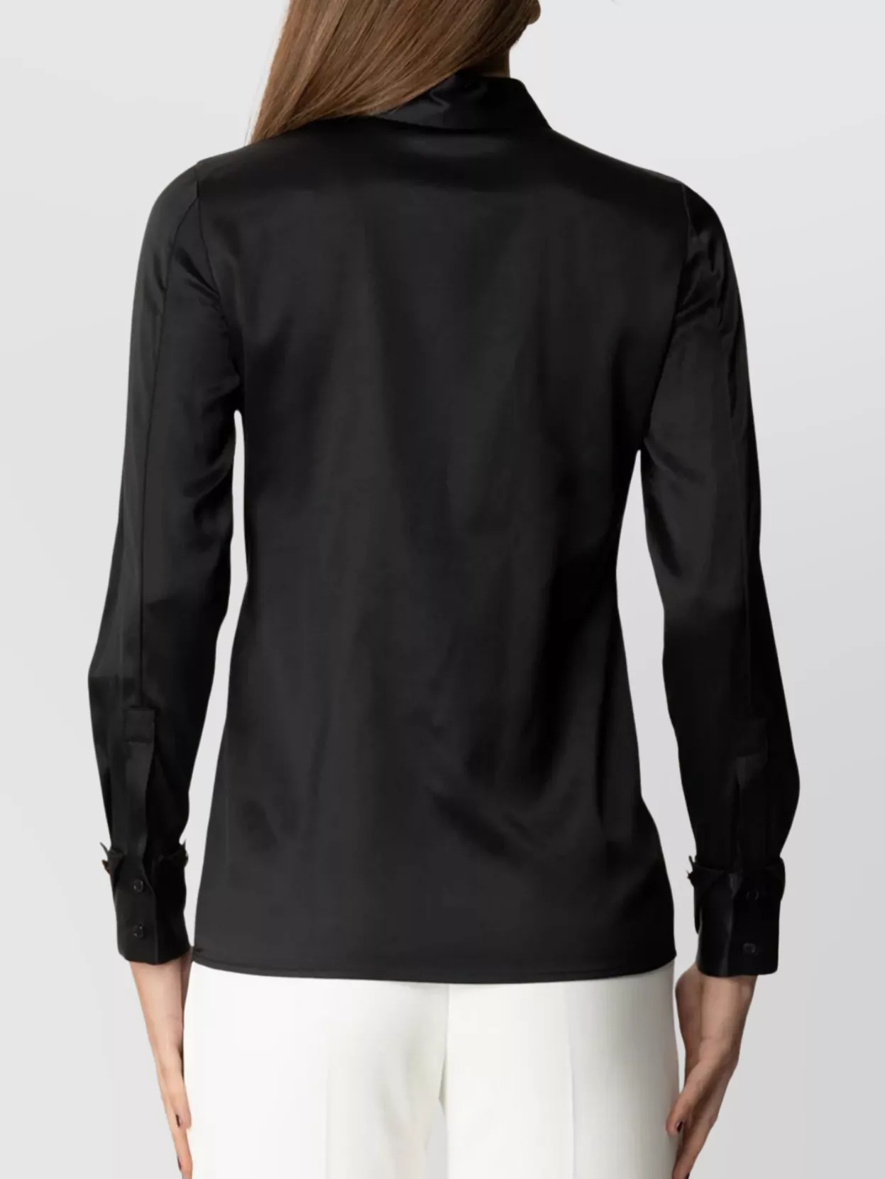Elisabetta Franchi Shirt With Long Sleeves And Pointed Collar In Black