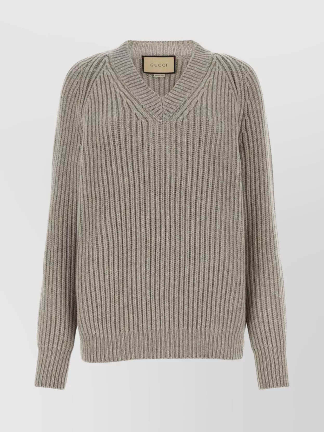 Shop Gucci Versatile V-neck Ribbed Knit Sweater