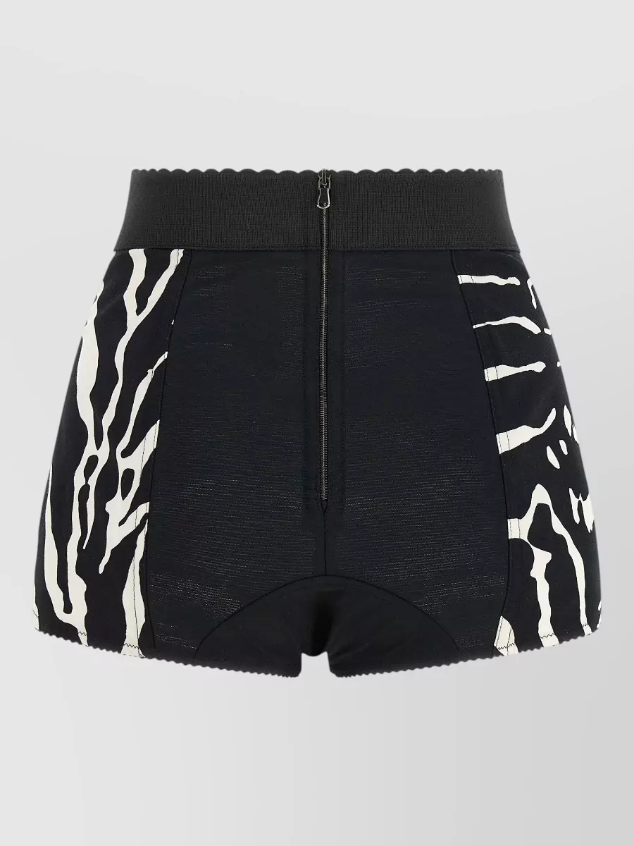 Dolce&Gabbana High-Rise Zebra-Print Shorts