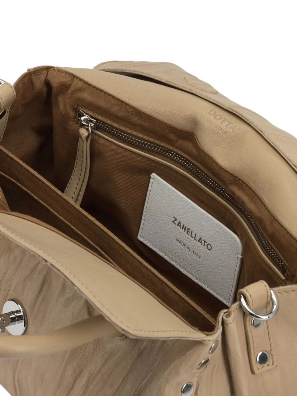 Zanellato Pleated Design Hand Bag Studs