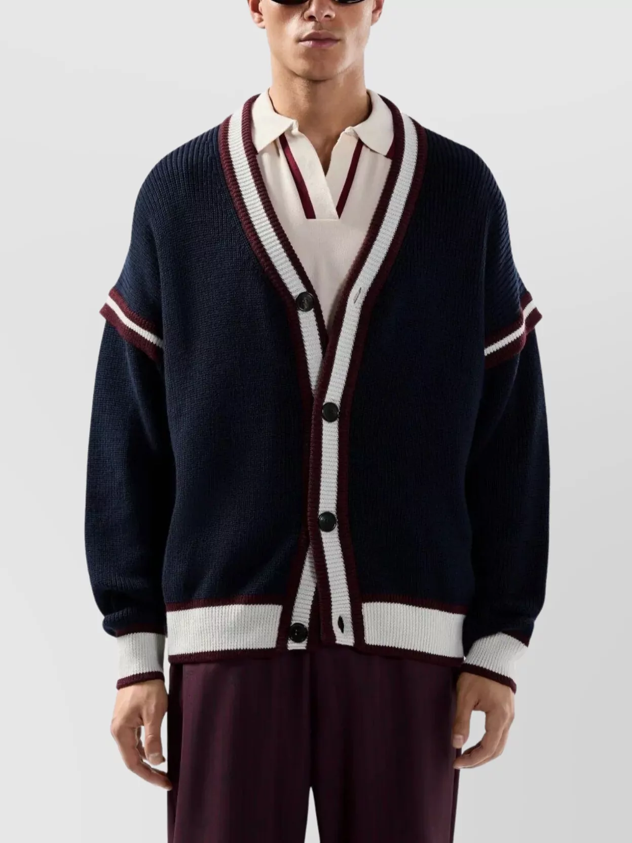 Gcds College Cardigan Striped Detail
