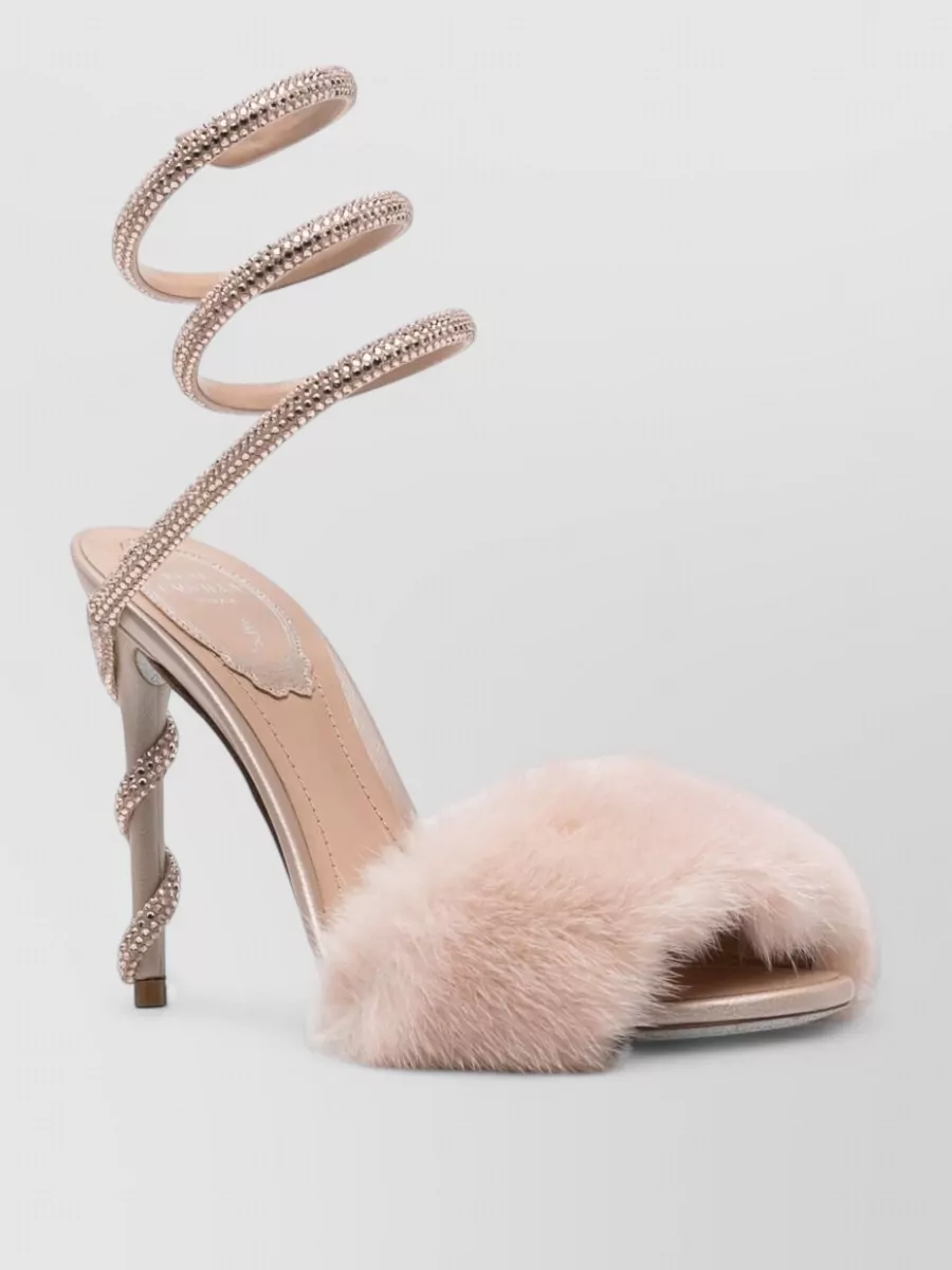 Rene Caovilla silk satin crystal-embellished sandals