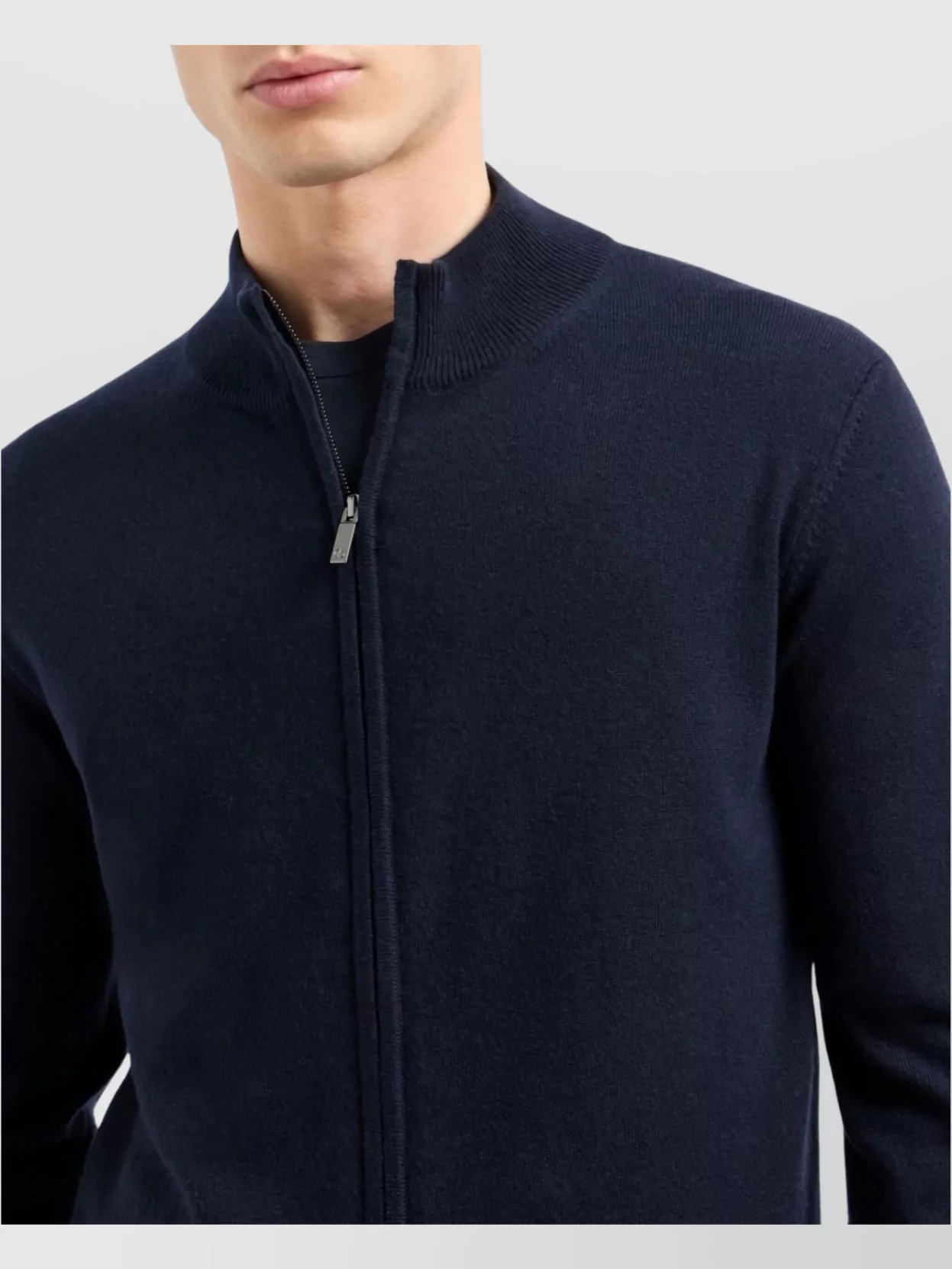 Giorgio Armani Full Zip Sweater High Collar