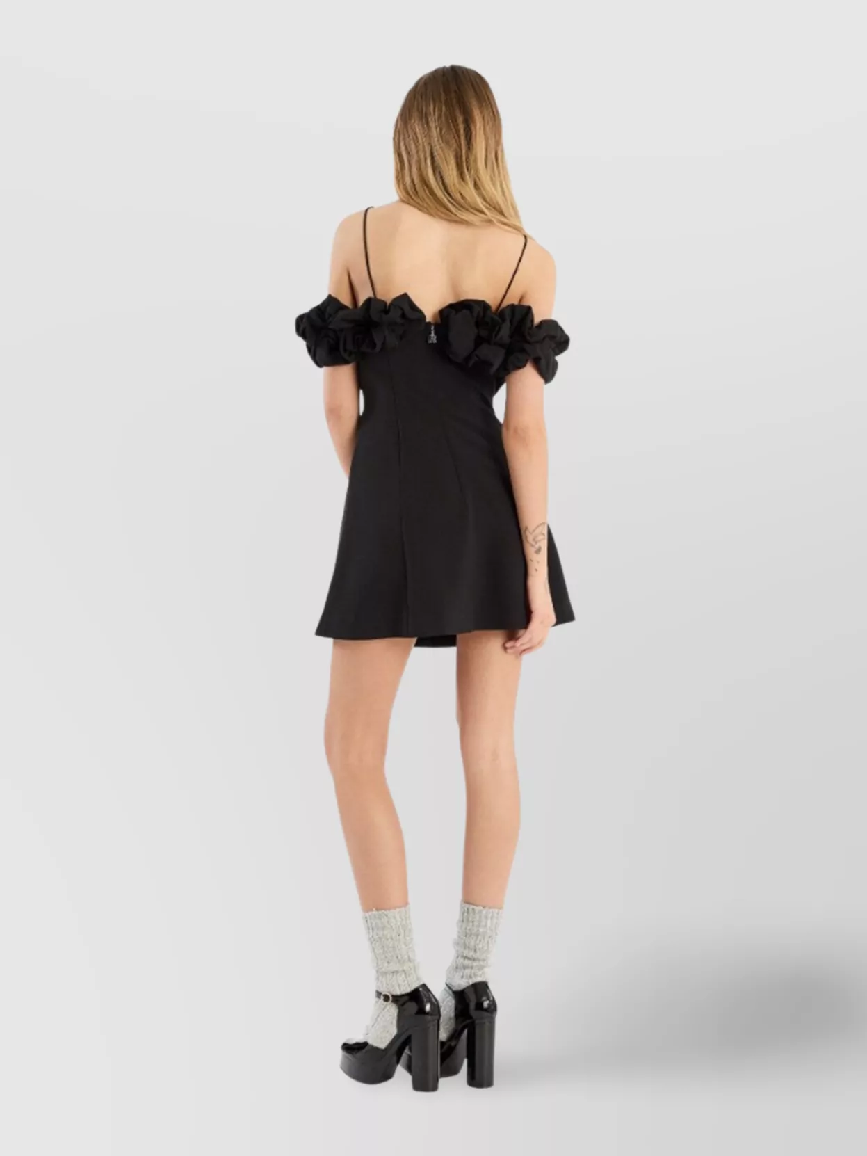 Rotate Off-Shoulder Mini Dress Ruffled Neckline