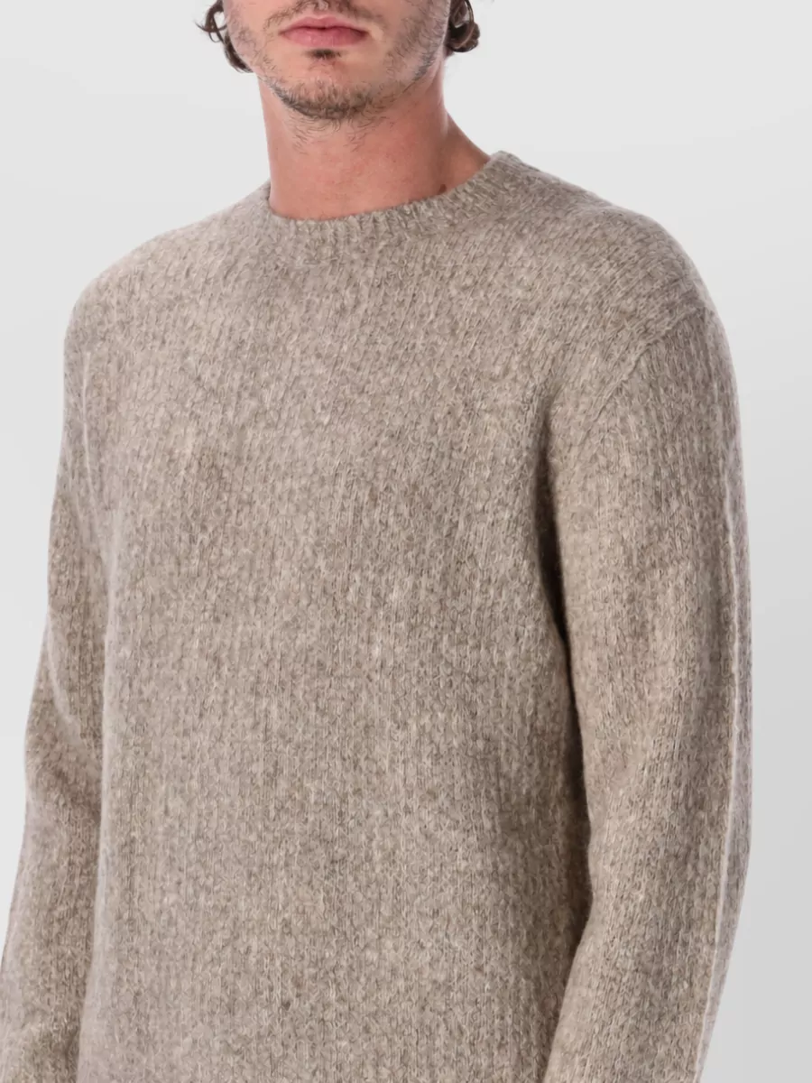 Sunflower Alpaca Yak Ribbed Crew Neck Sweater