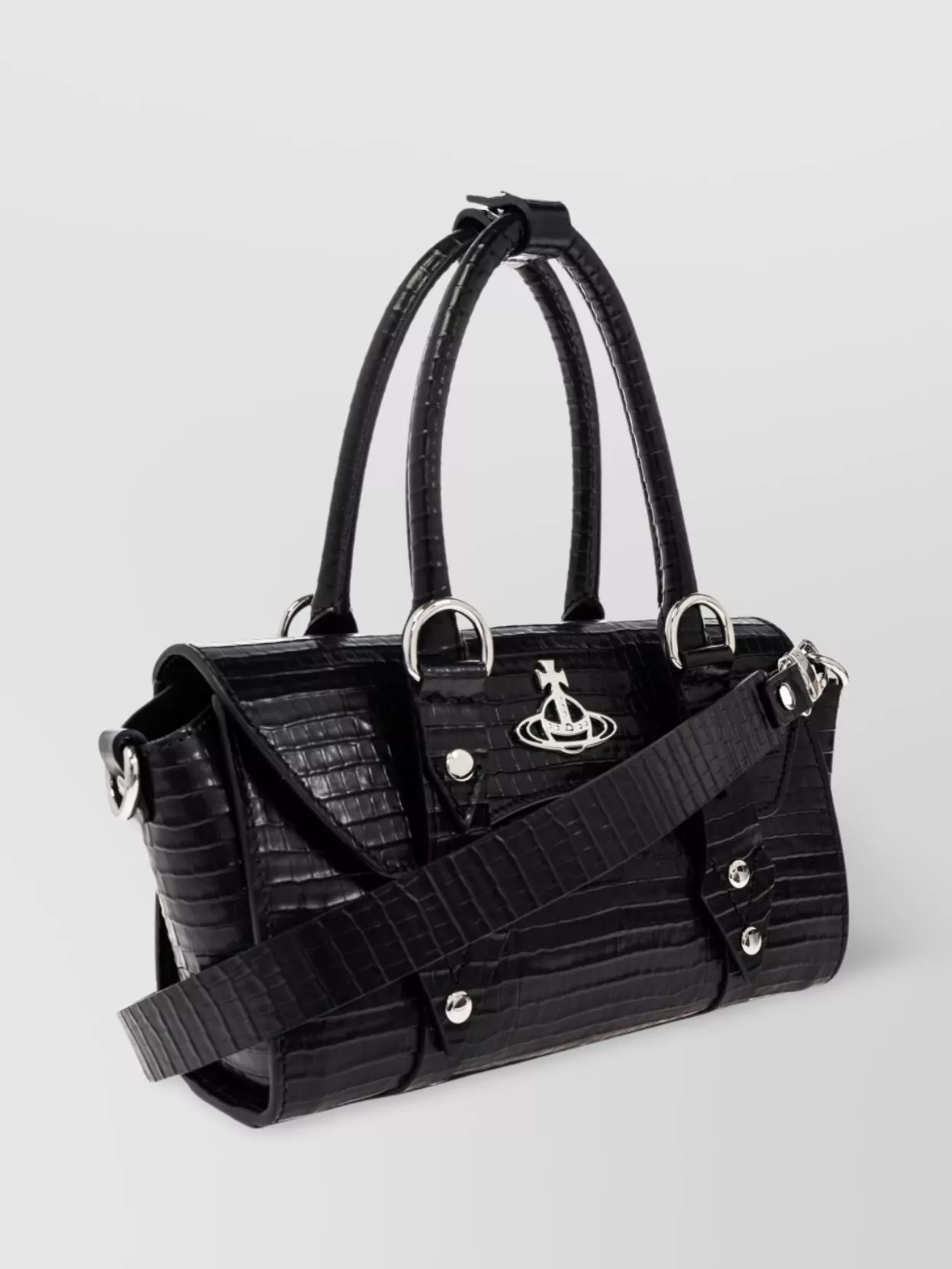 Vivienne Westwood Crocodile Top Handles Detachable Strap Shoulder Bag
