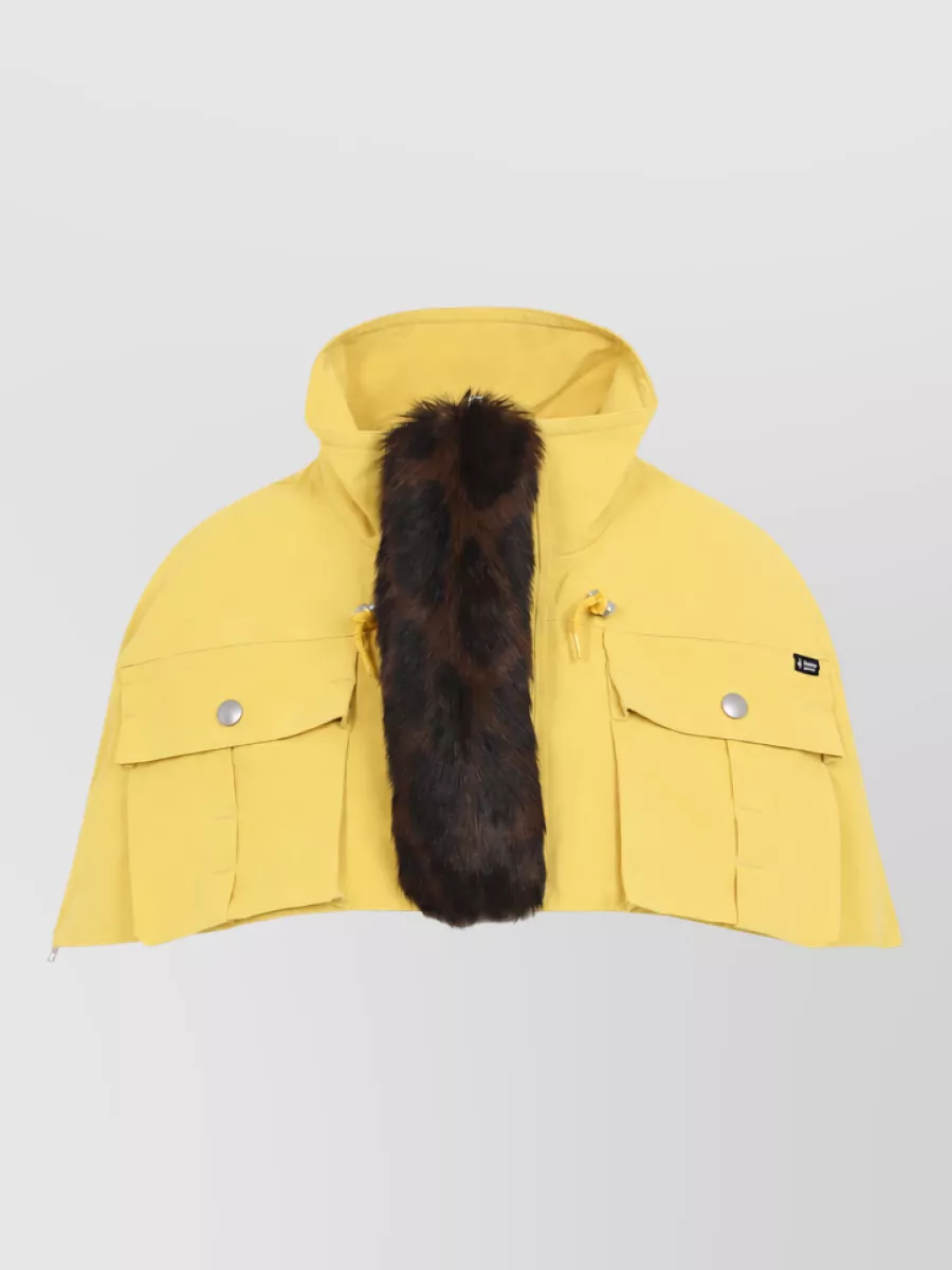 Prada Hooded Cropped Cape Jacket