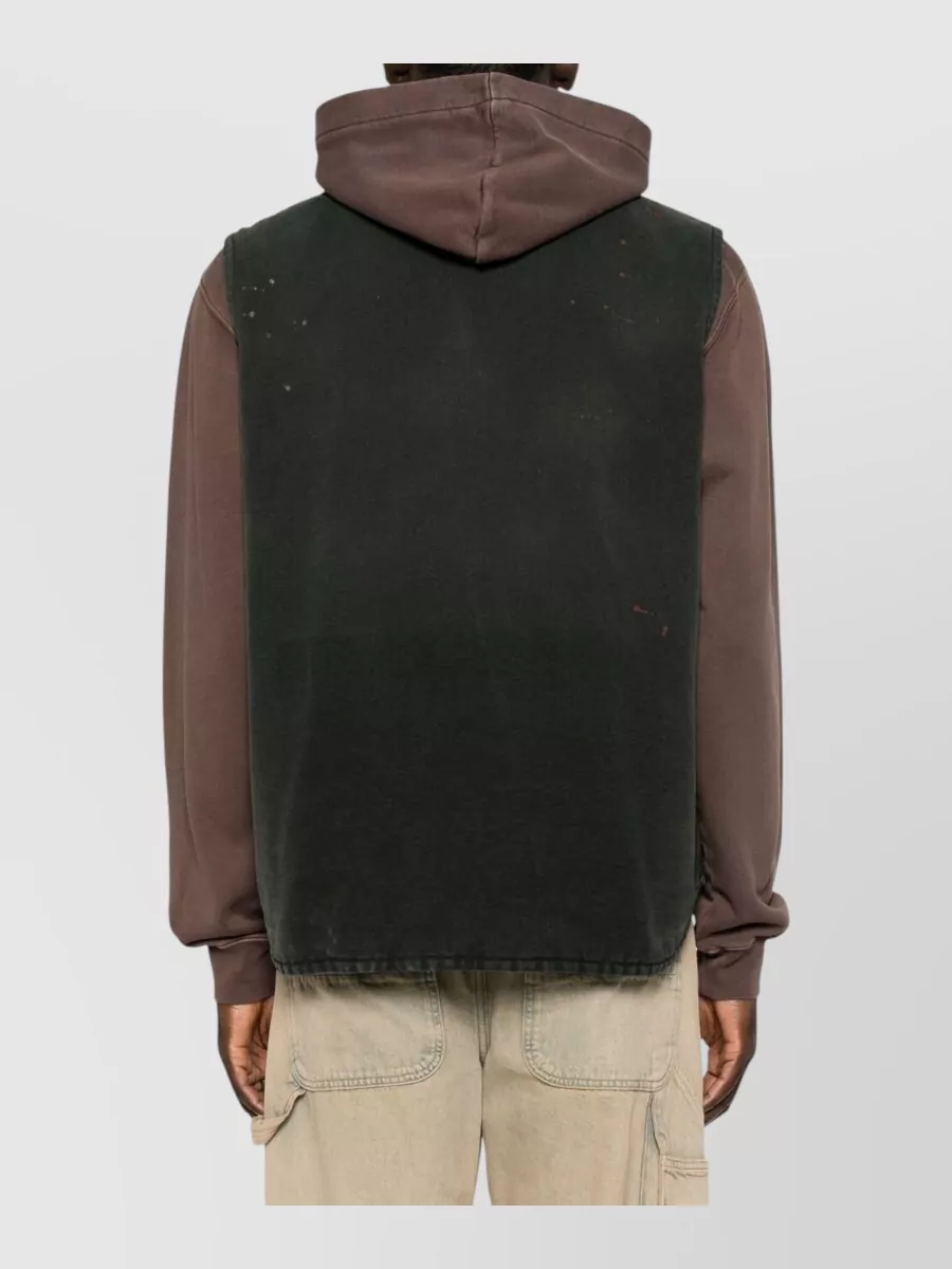 Maison Margiela Cotton Paint-Splatter Sleeveless Workwear Vest