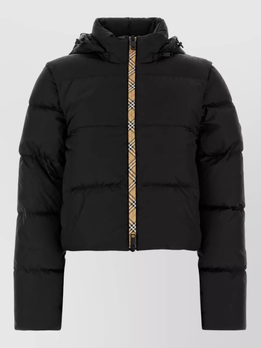Burberry Nylon cropped hooded down jacket pockets