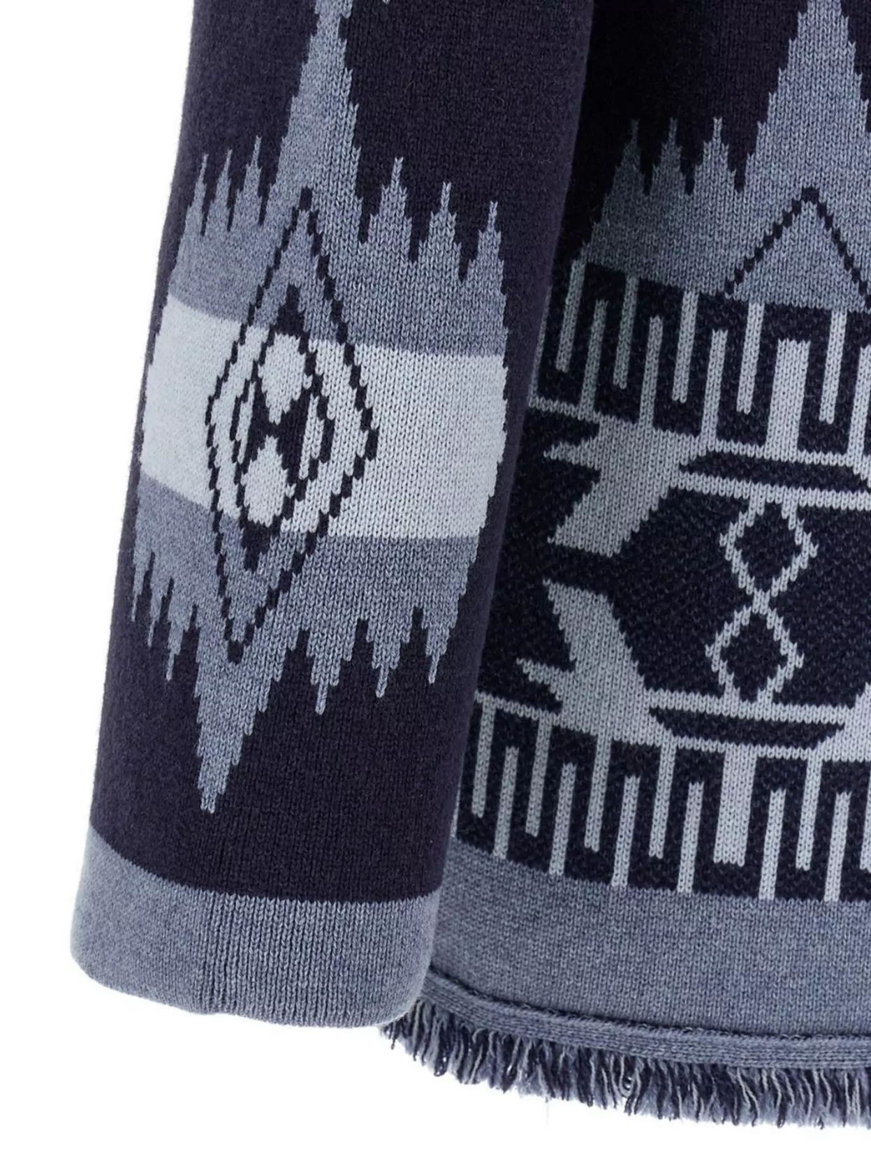 Alanui 'Geometric Shawl Collar Cardigan With Fringed Edges'