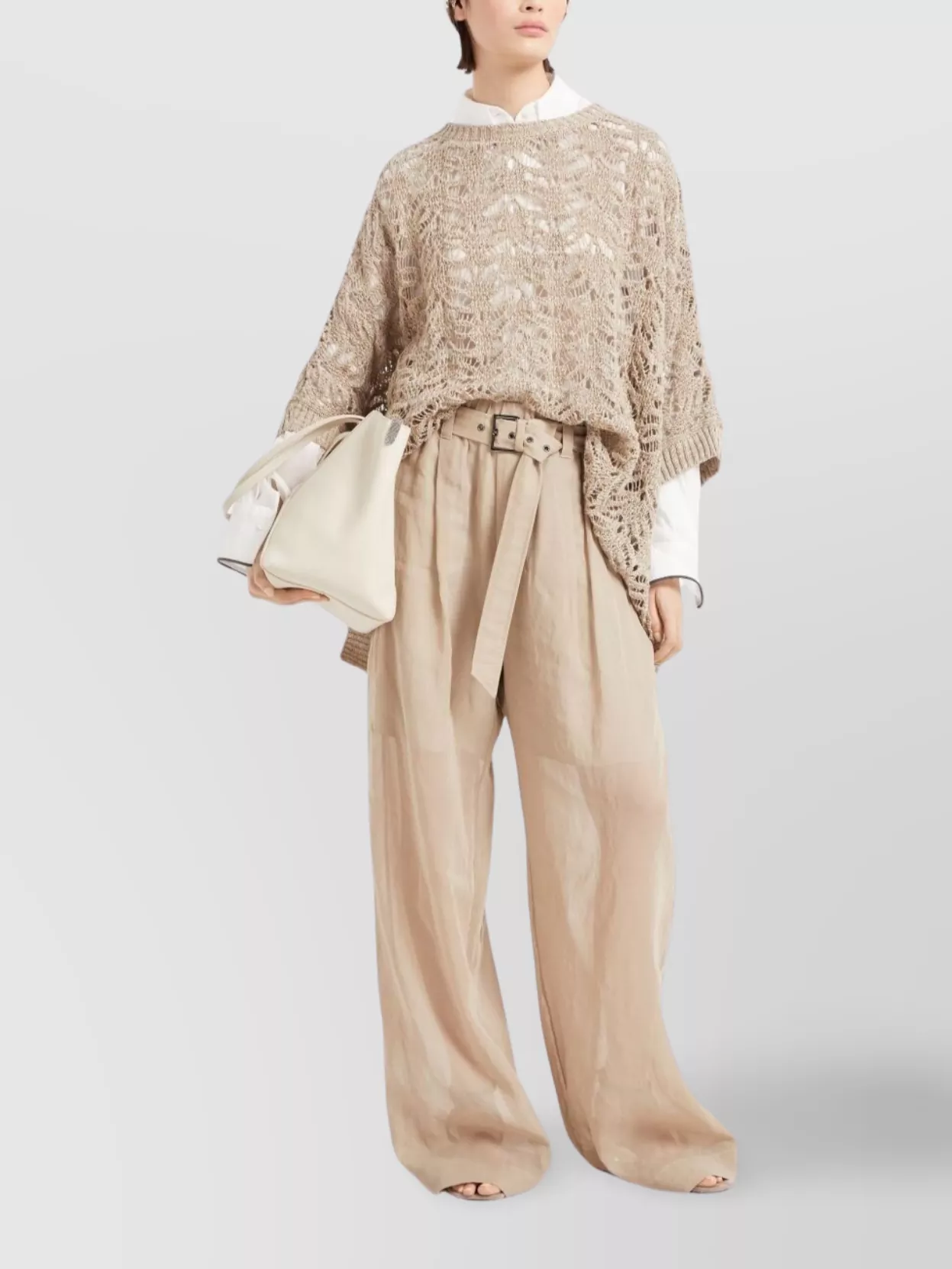 Brunello Cucinelli Boat-Neck Linen Blend Sweater With Asymmetric Hem