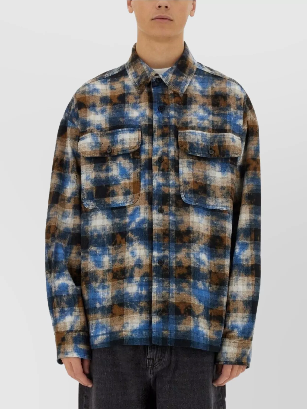 Palm Angels Plaid Shirt With Chest Pockets
