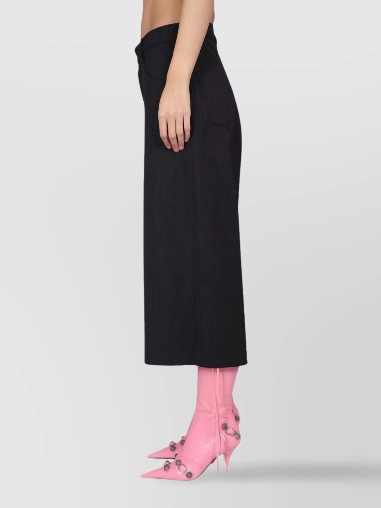 Balenciaga Loose Fit Wide Leg Trousers With Pockets In Black