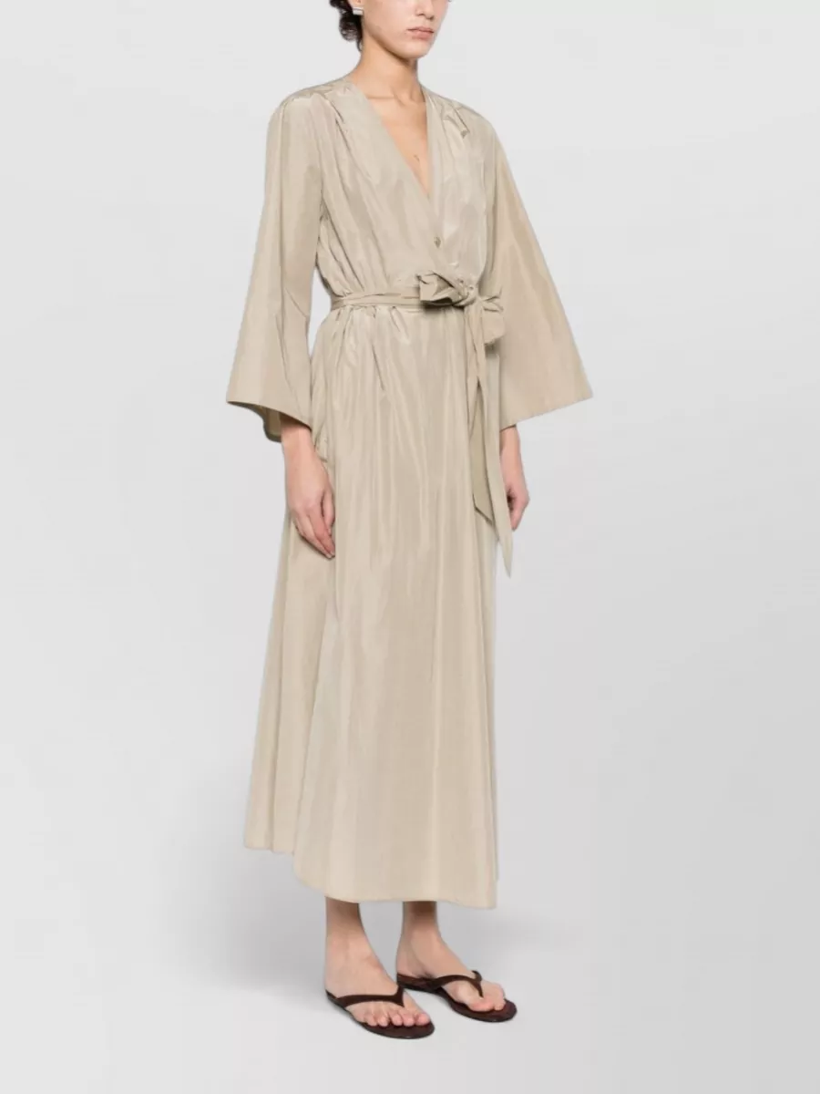 Forte Forte Long Dress Belted Waist Kimono Sleeves