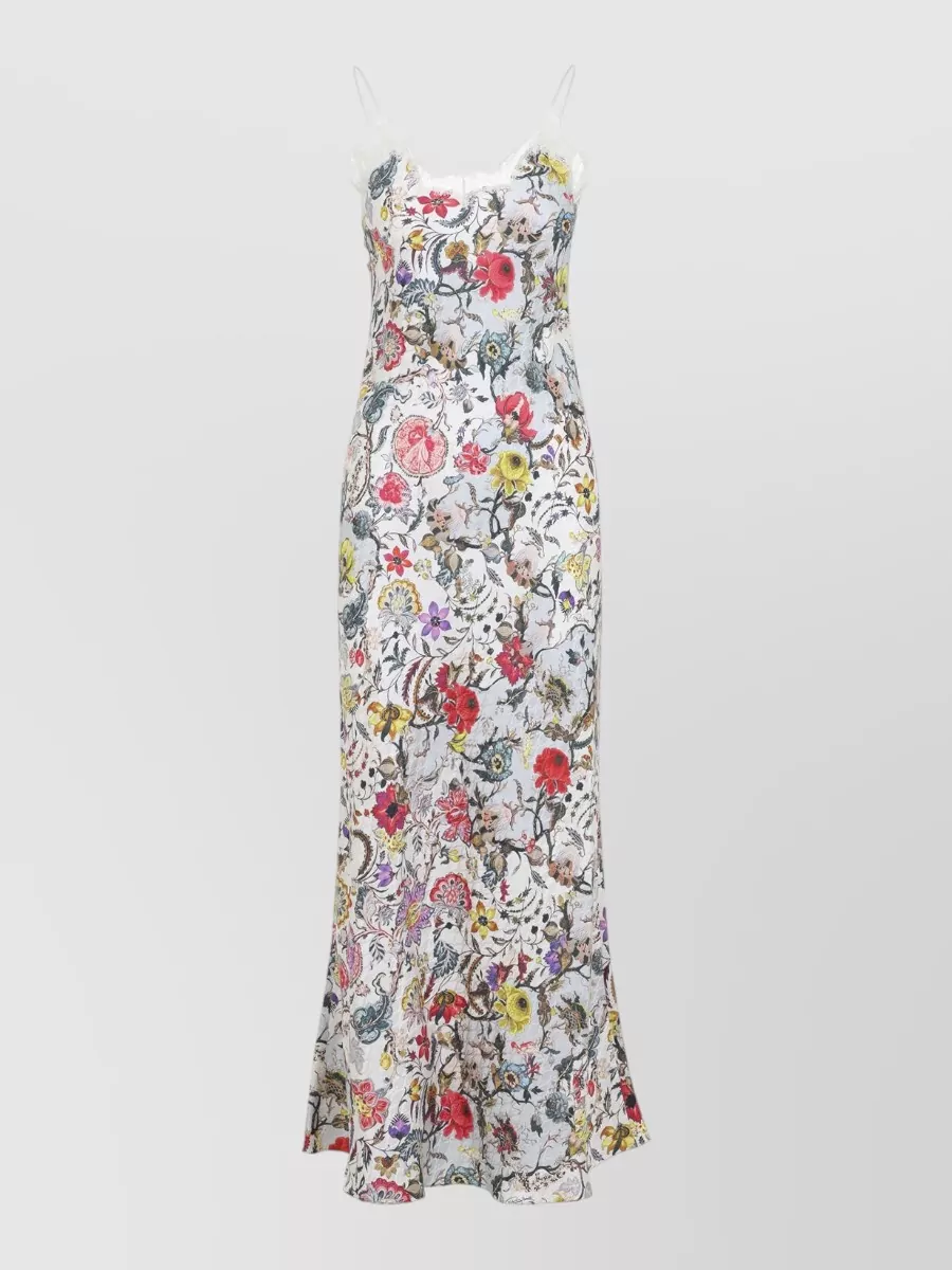 Roberto Cavalli Florentine Flowers Lace Floor Length Dress