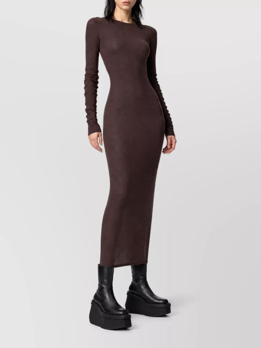 Rick Owens Silk Blend Long-Sleeve Midi Dress