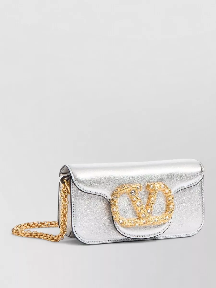 Valentino Garavani Locò Small Leather Clutch Bag