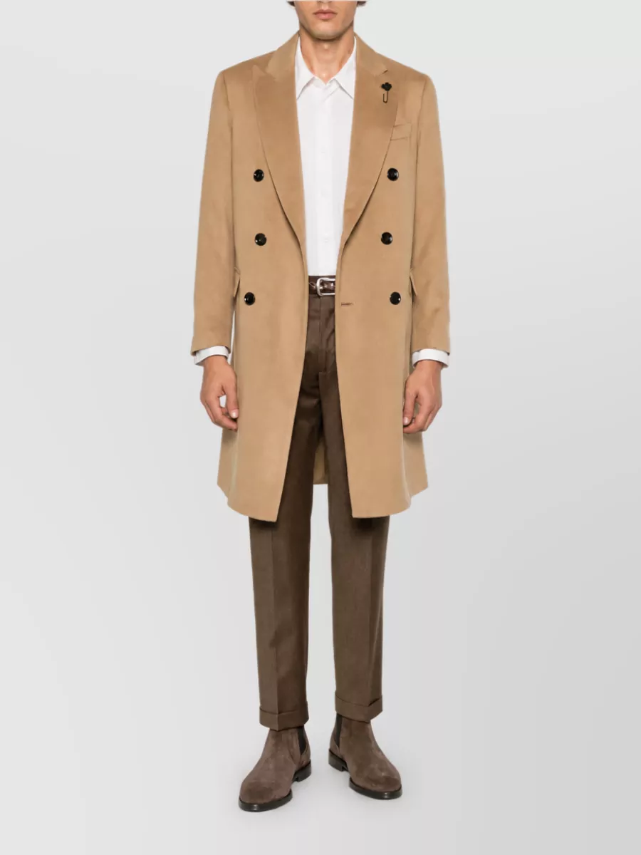 Lardini Wool Double-Breasted Coat