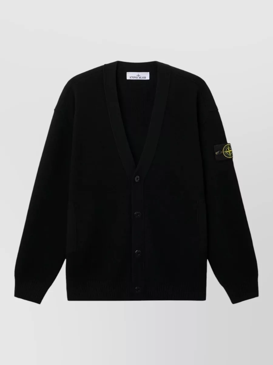 Stone Island virgin wool v-neck cardigan