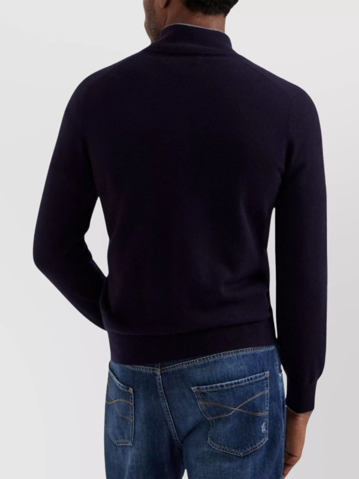Brunello Cucinelli Ribbed Collar High Neck Sweater