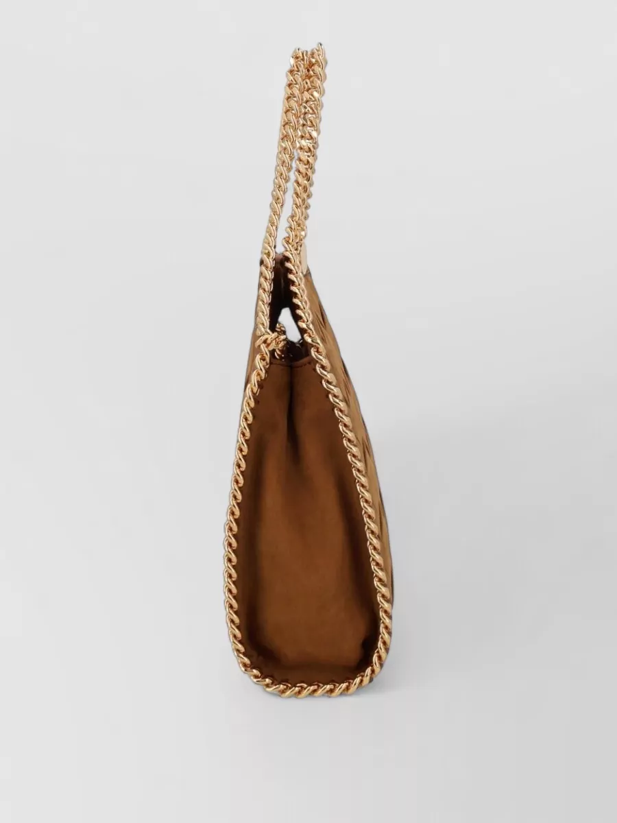 Stella Mccartney Shoulder Bag Rectangular Shape Top Handle Chain In Brown