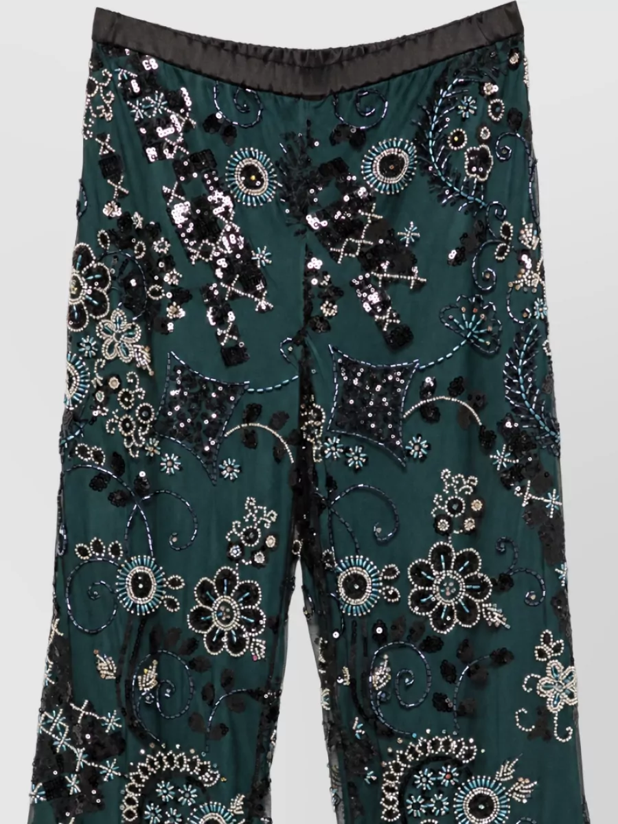 Emporio Armani Embroidered Sequin Straight-Leg Pyjama Trousers