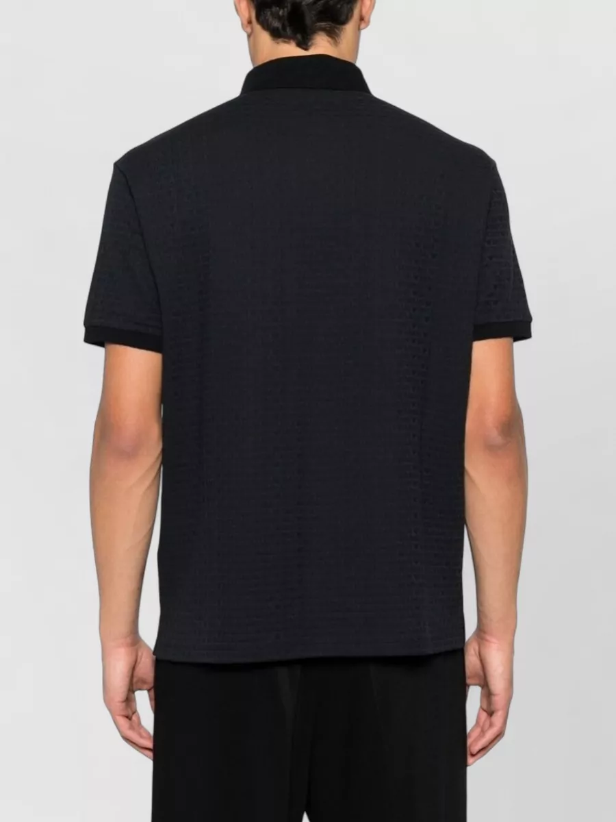 Emporio Armani Textured Cotton Polo Shirt