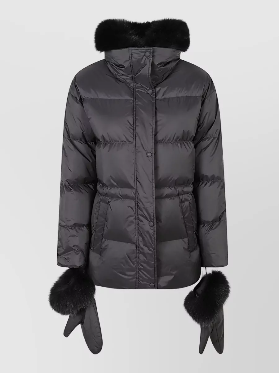 Yves Salomon Fox fur trim puffer parka coat