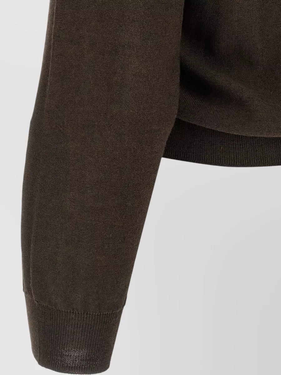 Lemaire Asymmetric Wool Blend V-Neck Cardigan