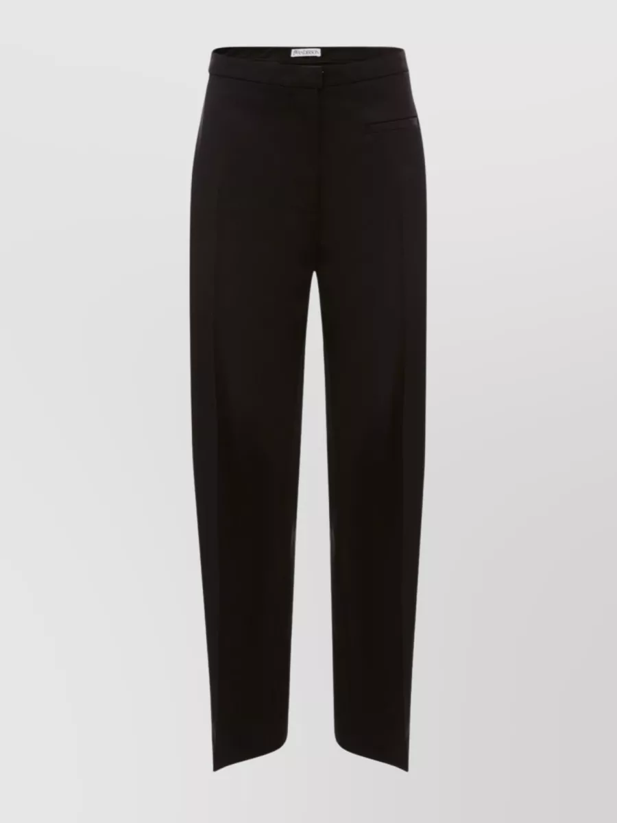 Shop Jw Anderson Soft Wool Blend Straight-leg Trousers In Black