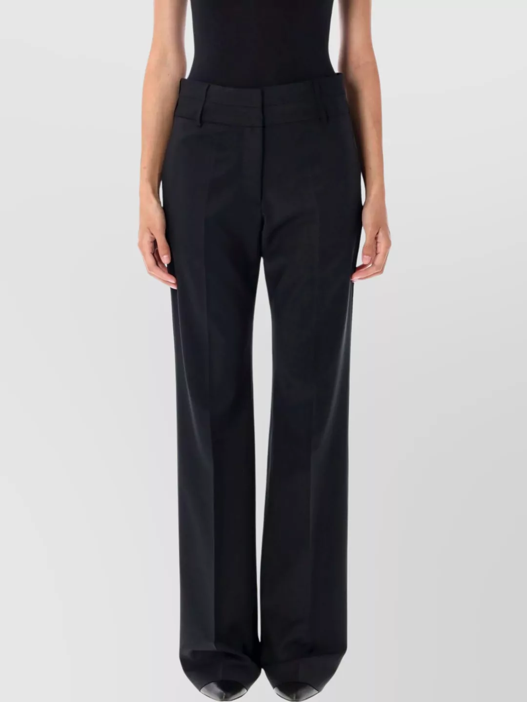 Remain Birger Christensen Dual Waistband Trousers Featuring Back Pockets In Black