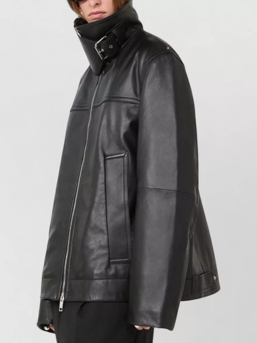 Sportmax Leather Oversized Quilted Puffer Jacket
