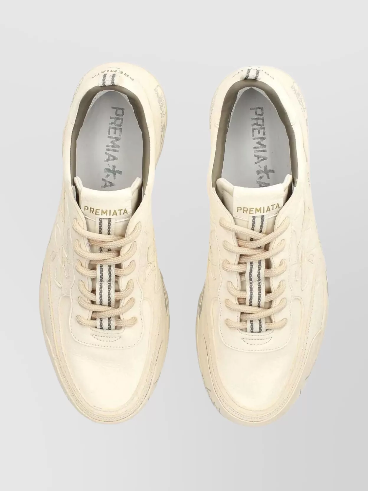Premiata Leather Low-Top Sneakers Rubber Sole