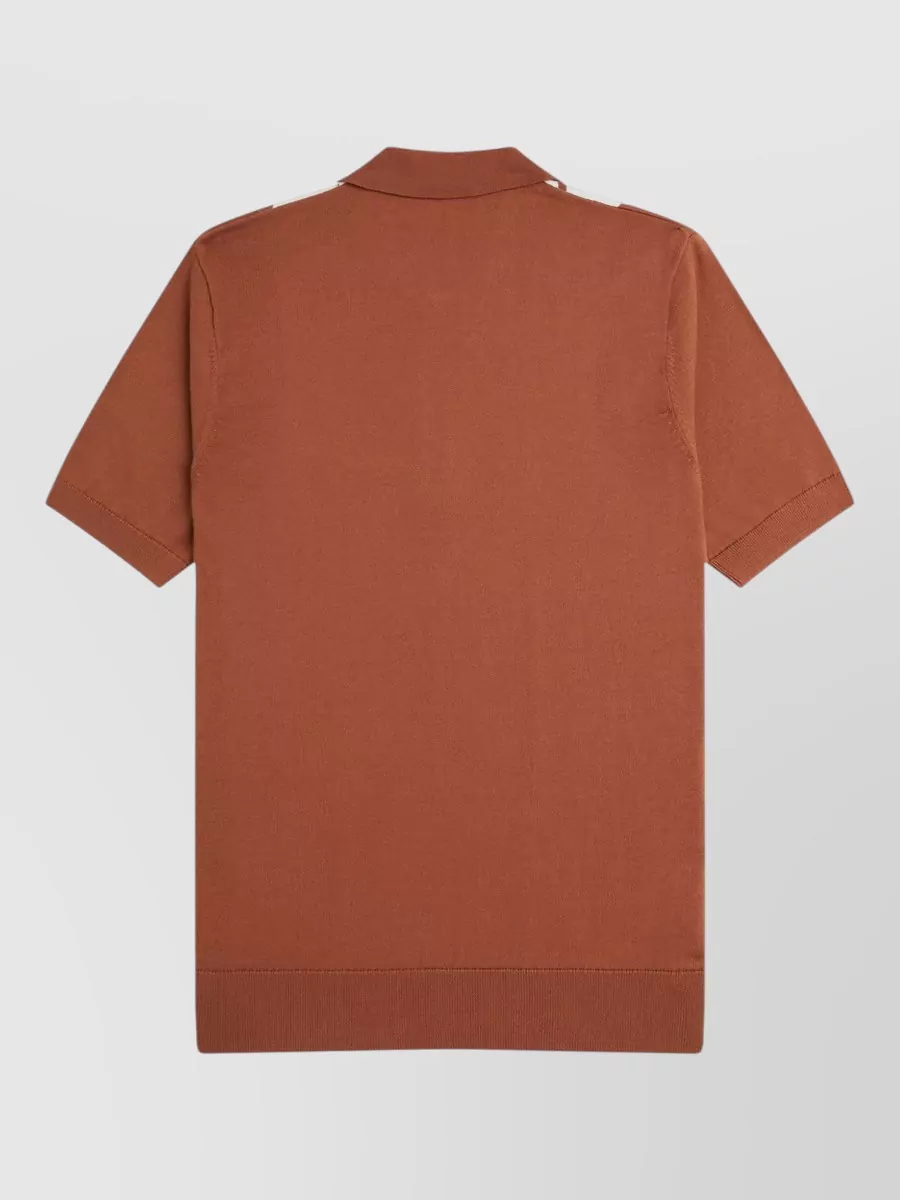 Fred Perry Cotton Short-Sleeve Zip Polo Shirt