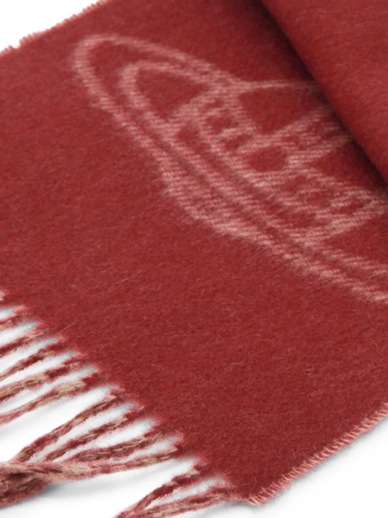 Vivienne Westwood Reversible Scarf Fringed Edges In Brown