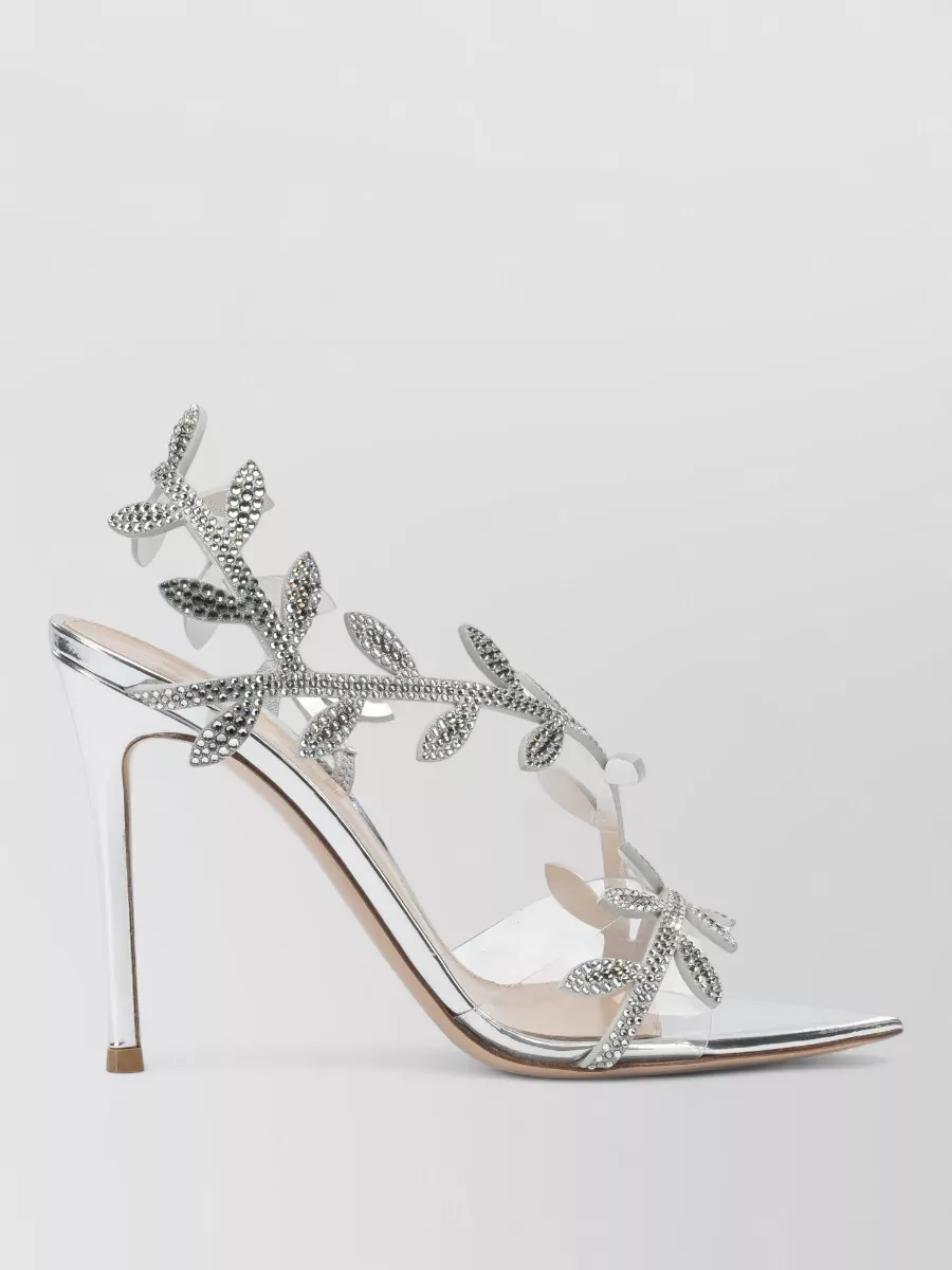 Gianvito Rossi Crystal Flavia Sandals 105Mm Leaf Motif