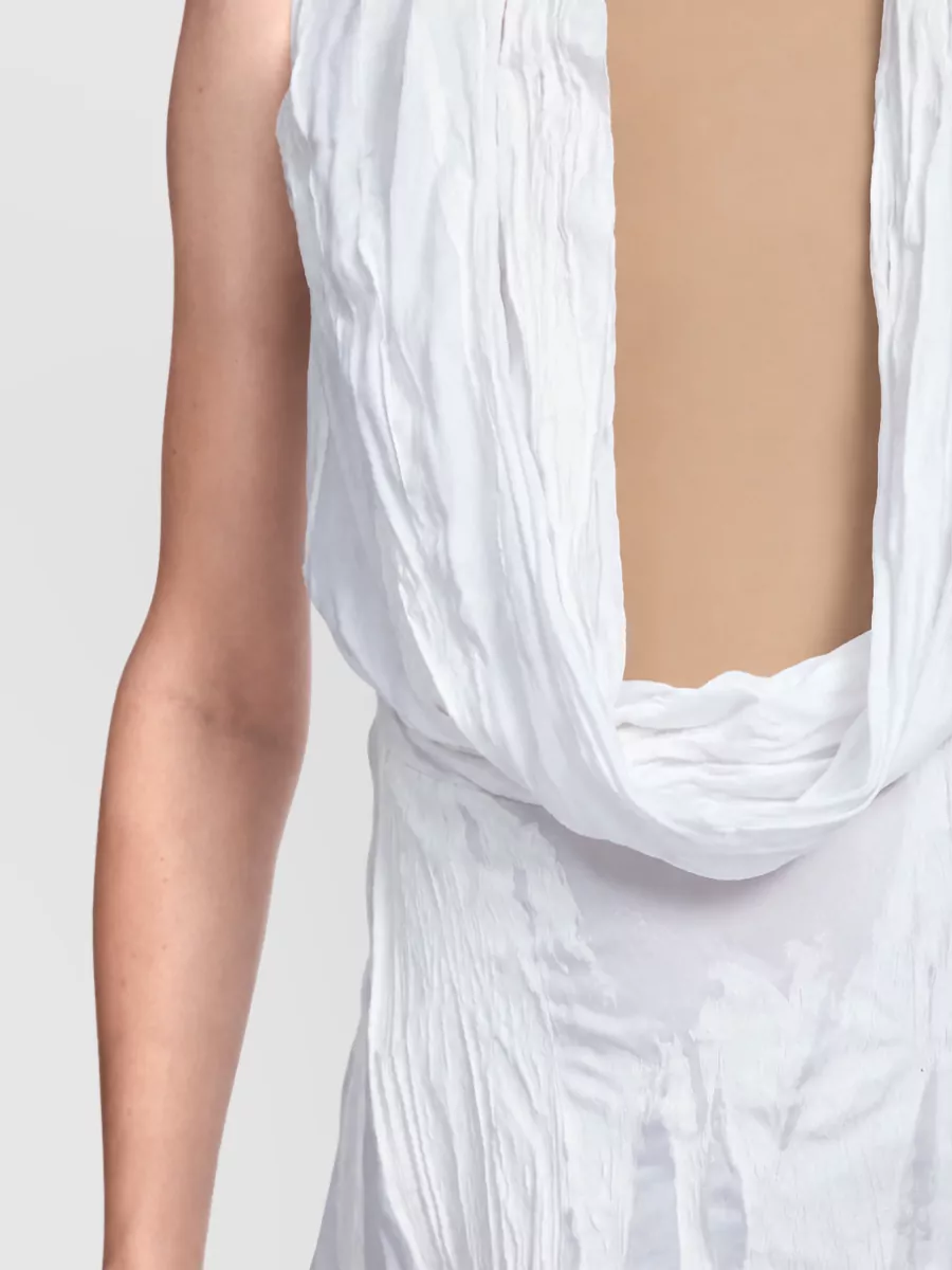 Maison Margiela Crinkled Draped Sleeveless Maxi Dress
