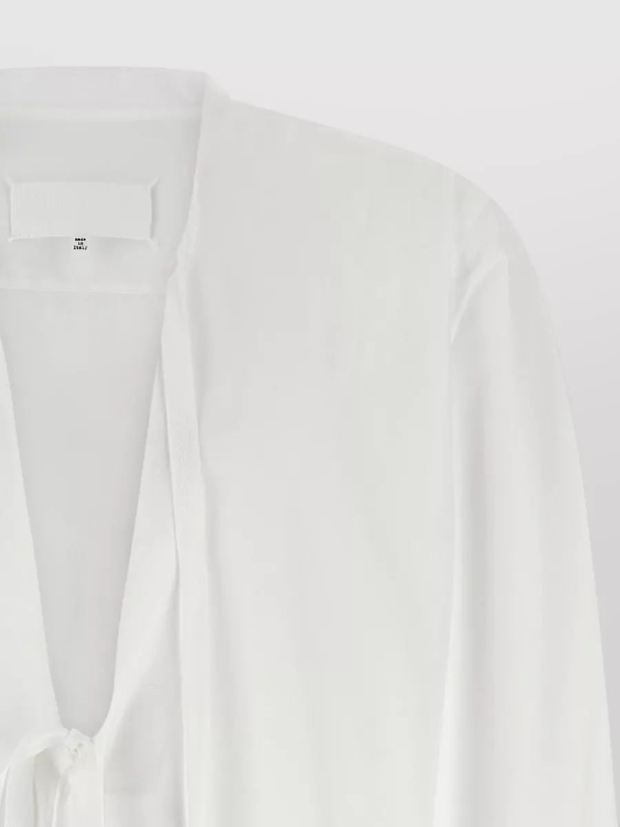 Maison Margiela Cotton V-Neck Long-Sleeve Shirt