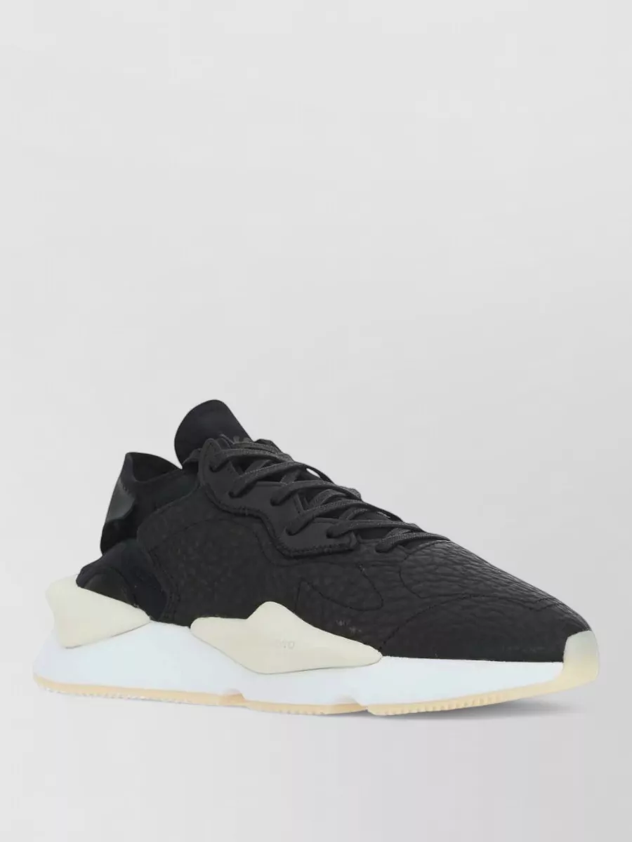 Y3 Yamamoto leather and fabric low-top sneakers