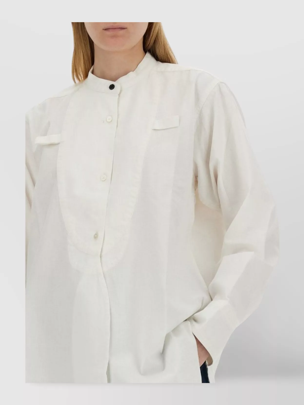 Victoria Beckham Cotton Shirt With Front Bib Detail