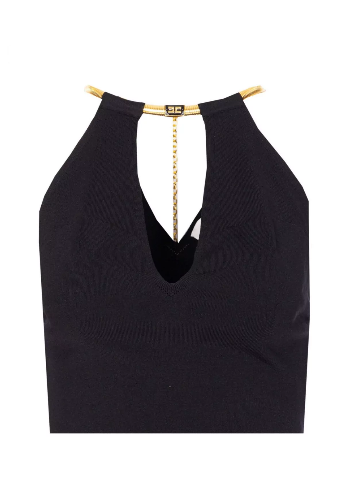 Elisabetta Franchi Chain Detail Halter Neckline Sleeveless Top