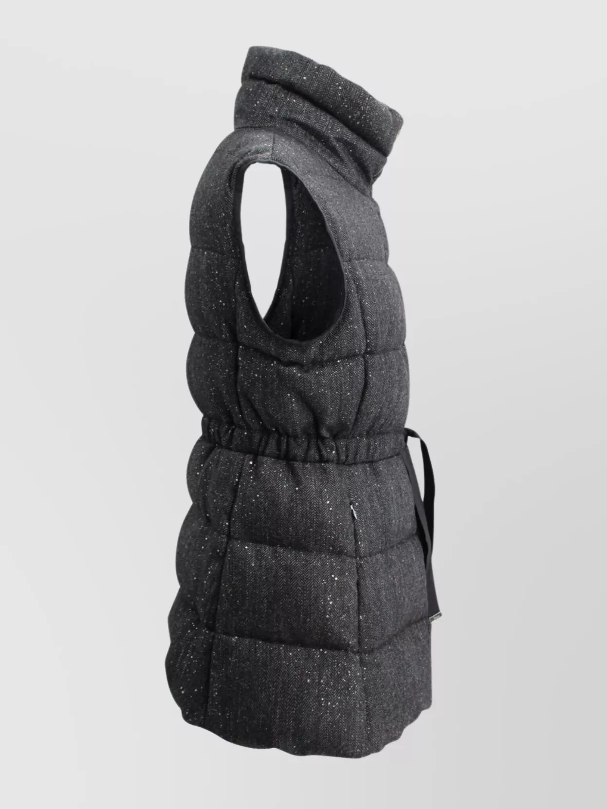 Herno Sequinned Padded Vest Structured Collar