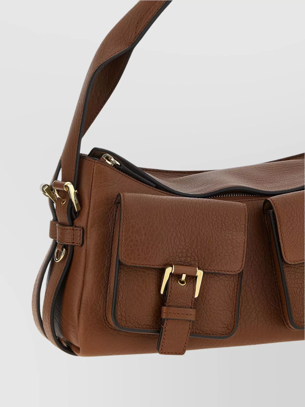 Mulberry Adjustable Strap Dual Front Pockets Textured Finish Shoulder Bag