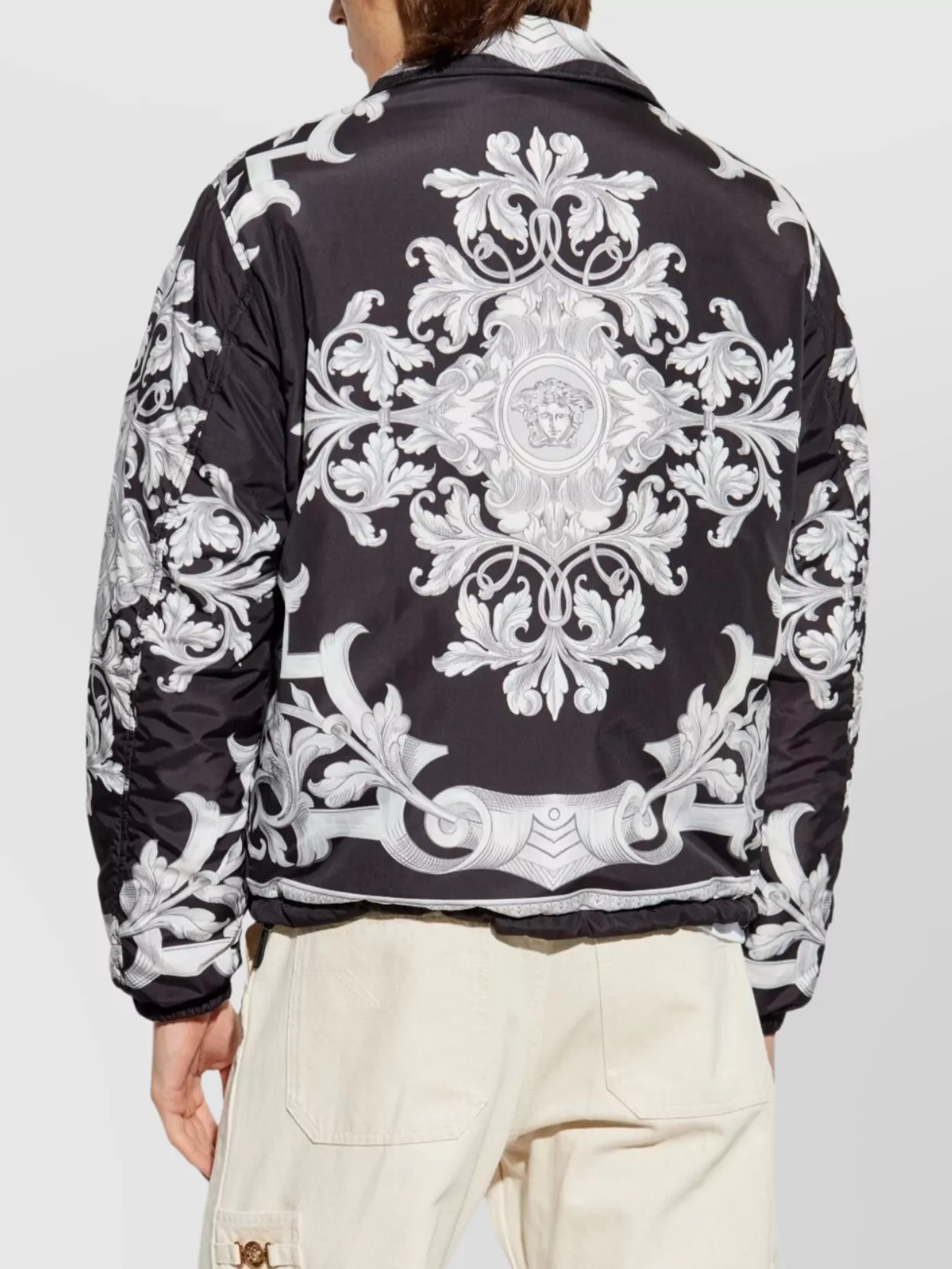 Versace Printed Drawstring Hem Jacket