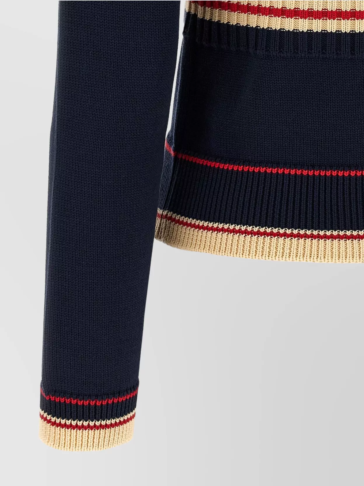 Valentino Cotton Sweater Crew Neck Long Sleeves In Blue