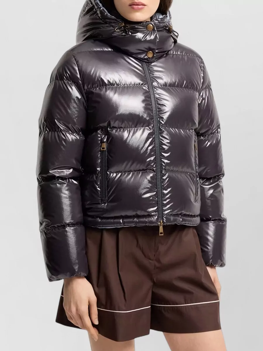 Moncler Down Hooded Short Parka Coat