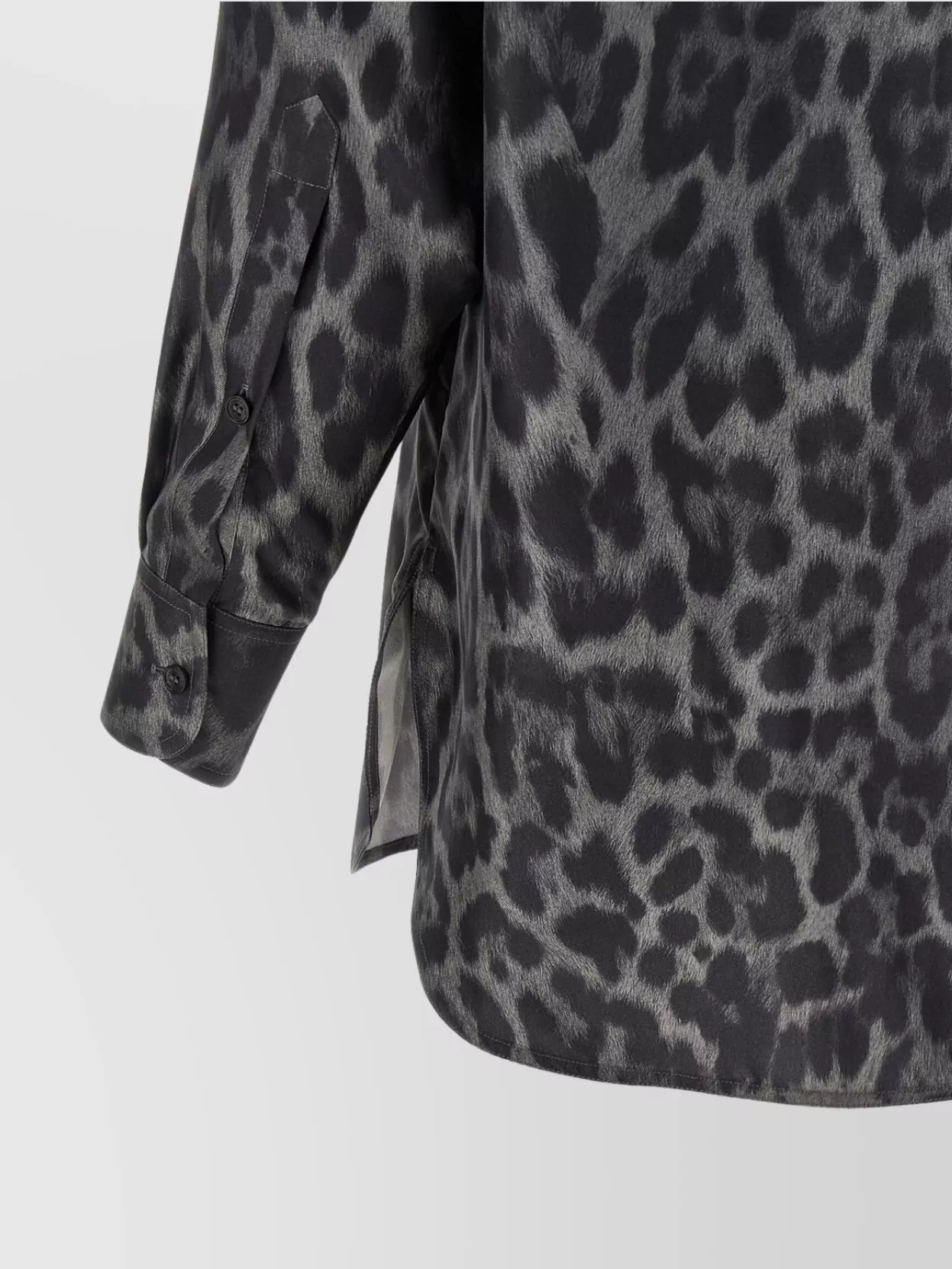 Stella Mccartney Animal Print Long Sleeve Silk Top