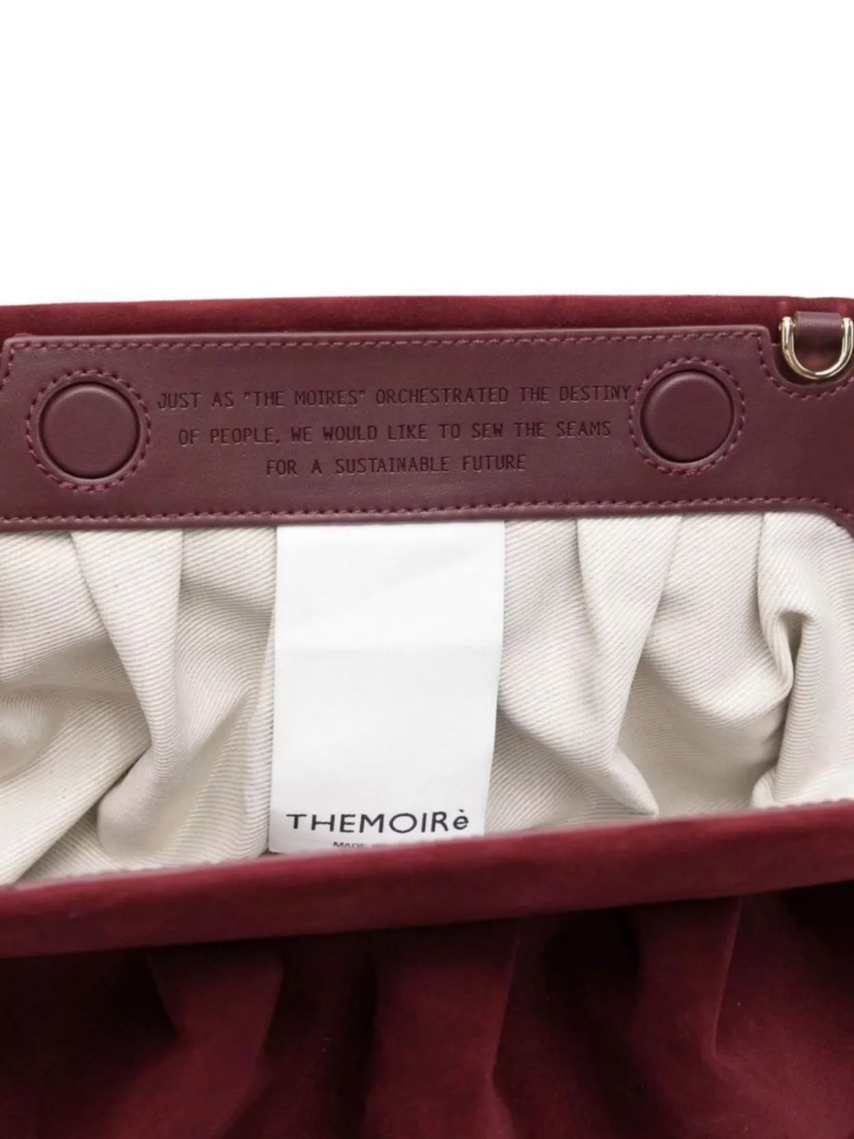 Themoiré Detachable Strap Pleated Suede Clutch